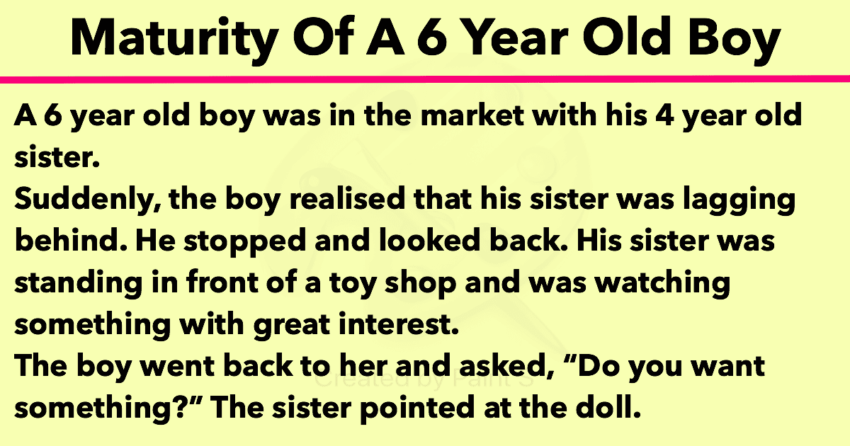 Maturity Of A 6 Year Old Boy: This Kid Is Awesome